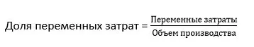 Доля переменных затрат