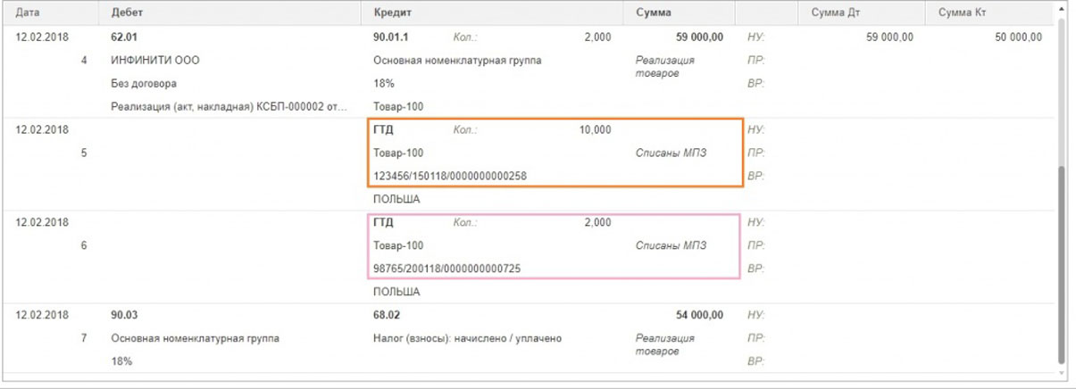 Рис.26 Проводки по проведенному документу