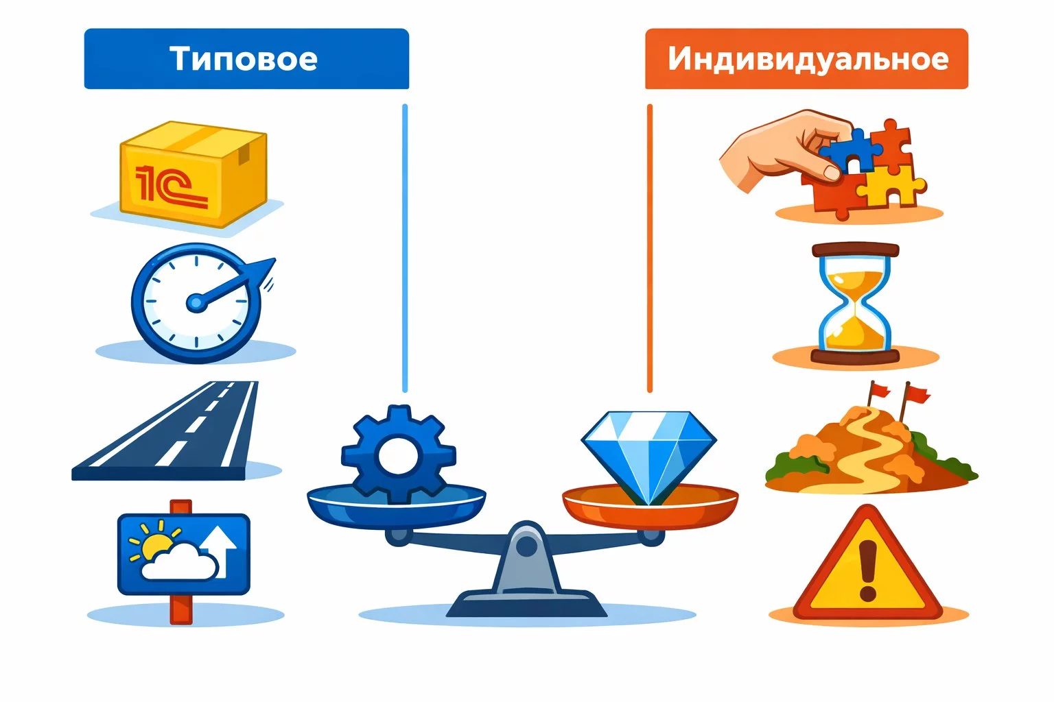 Типовое vs Индивидуальное внедрение 1С