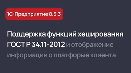 Поддержка функций хеширования ГОСТ Р 34.11-2012 и отображение информации о платформе клиента
