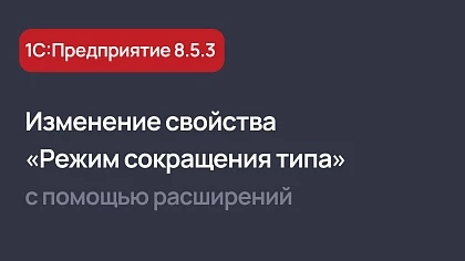 Изменение свойства «Режим сокращения типа» с помощью расширений в 1С 8.5.3