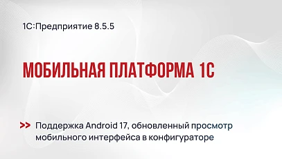 Мобильная платформа 1С 8.5.5 - поддержка Android 17, вид мобильного интерфейса в конфигураторе